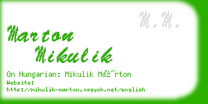 marton mikulik business card